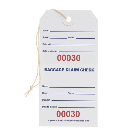 REGISTRY Baggage Claim Hang Tag, 1000PK U72BCC-E2AH
